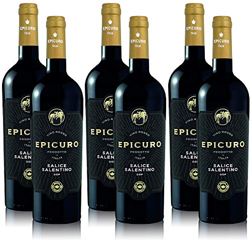 6 Flaschen Rotwein Epicuro Salice Salentino Apulien DOP aus Italien (6 x 0,75 l)