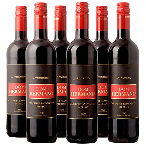 Dom Hermano – Cabernet Sauvignon Merlot – Rotwein – Vollmundiger Wein – Wein passt zu grillfleisch – 6 Flaschen (6 x 0,75l) – Wein Geschenk – Portugiesischer Wein – IGP Tejo