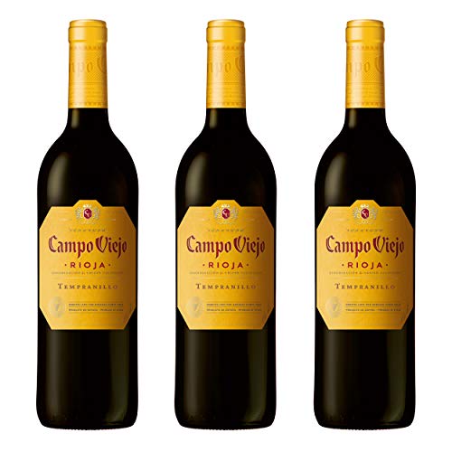 Campo Viejo Tempranillo 3er Set, Spanischer Rotwein, Wein, Alkohol, Flasche, 13.5%, 3×750 ml, 60000100